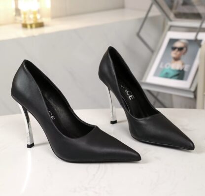 VERSACE new pointed leather high heels