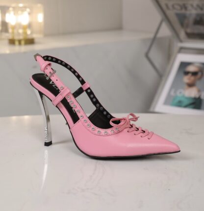 VERSACE new pointed leather high heels - Image 2