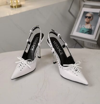 VERSACE new pointed leather high heels - Image 2