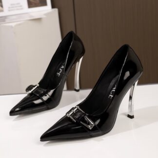 VERSACE new pointed leather high heels