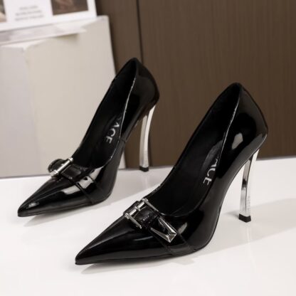 VERSACE new pointed leather high heels