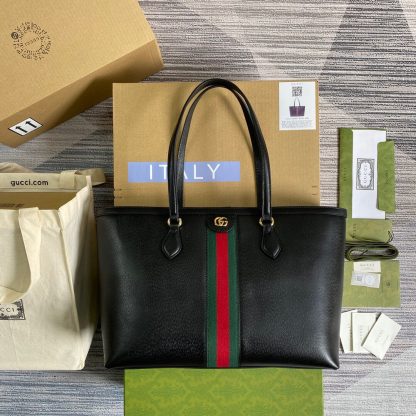 Gucci striped webbing tote bag