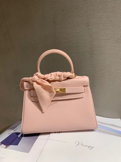 Hermès pink upgraded version cute age-reducing handbag