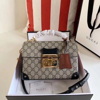 Gucci new Padlock series GG small bamboo silk print shoulder bag