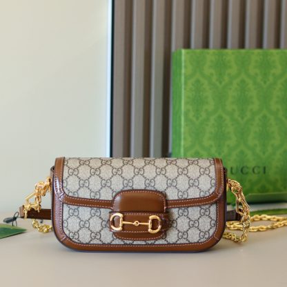 Gucci Horsebit 1955 saddle baguette bag