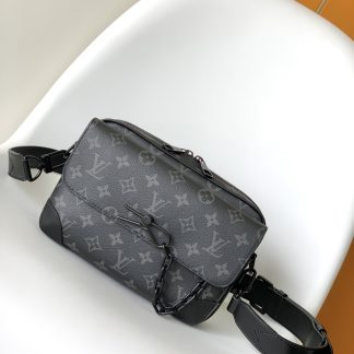 Louis Vuitton M46795 Black Flower Steamer Messenger Bag
