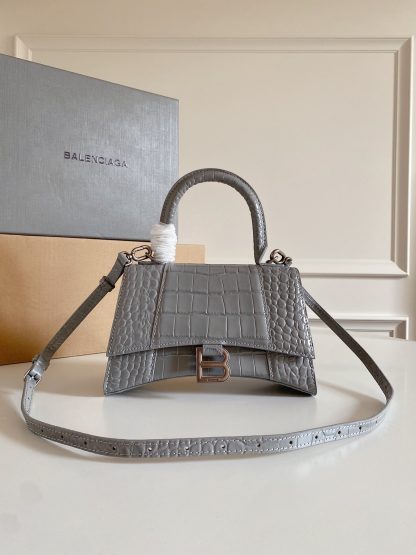 Balenciaga gray crocodile pattern shoulder bag