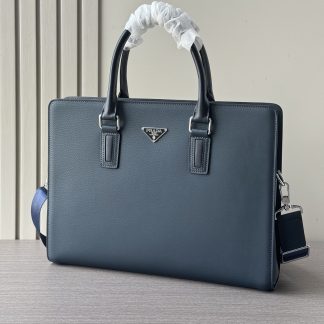 Prada popular double zipper briefcase