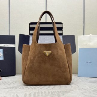 Prada Nubuck Basket Bucket Bag