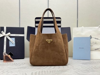 Prada Nubuck Basket Bucket Bag