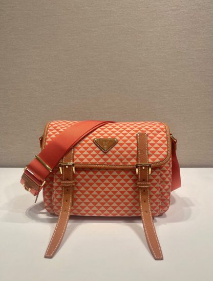 Prada printed nylon messenger bag