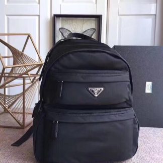 Prada black stylish casual backpack
