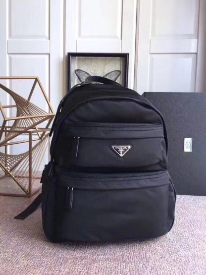 Prada black stylish casual backpack