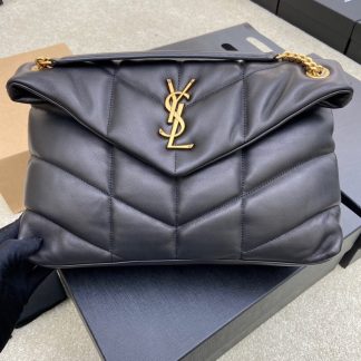 Ysl black gold button cloud bag