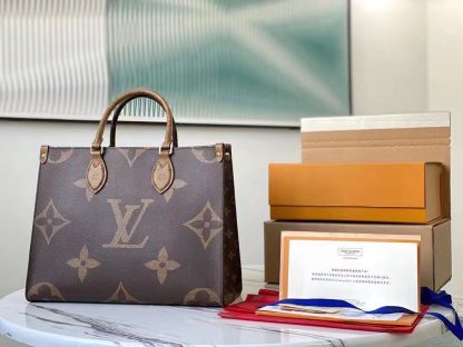 Louis Vuitton Onthego Medium Bag with Long Shoulder Strap in Black Leather