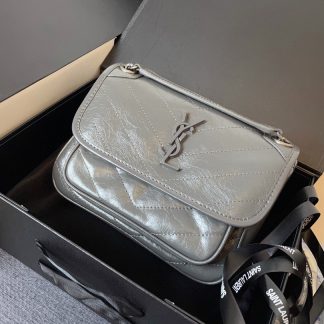 Ysl small grey niki shoulder bag