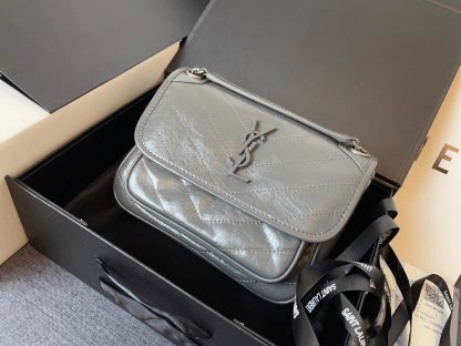 Ysl small grey niki shoulder bag