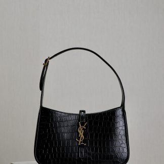 Ysl black crocodile pattern underarm bag