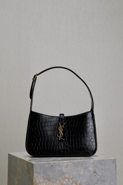 Ysl black crocodile pattern underarm bag