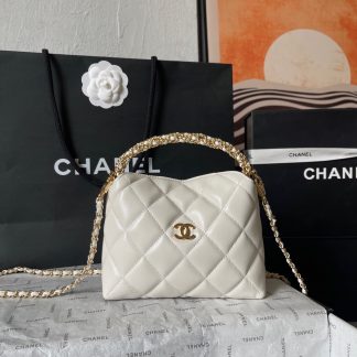 Chanel exquisite and cute lunch box bag Hobo with woven handle