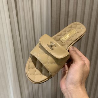 Chanel apricot all-match slimming slippers