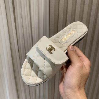 Chanel white versatile slimming slippers