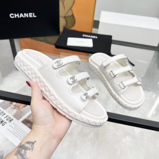 Chanel white early spring single shoes dancing shoes series delicate retro style slippers