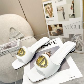 Dior white elegant everyday low-heeled sandals