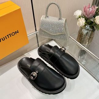 Louis Vuitton new half-slip winterbreak comfert flat slippers
