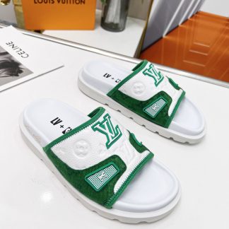 Louis Vuitton luxury men and women couple slippers
