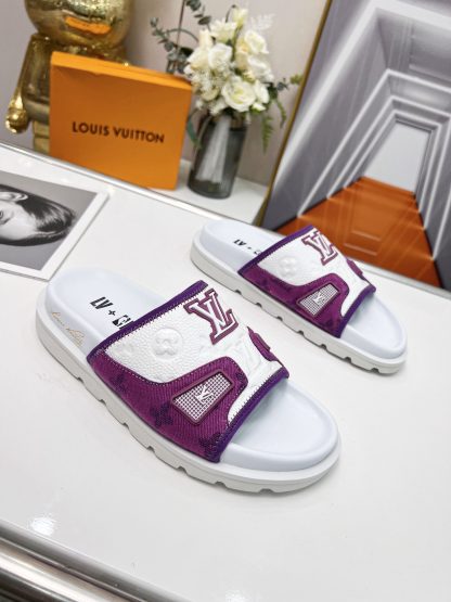 Louis Vuitton luxury men and women couple slippers