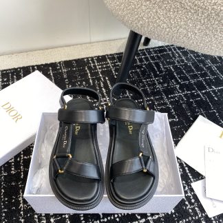 Dior black Velcro slide sandals