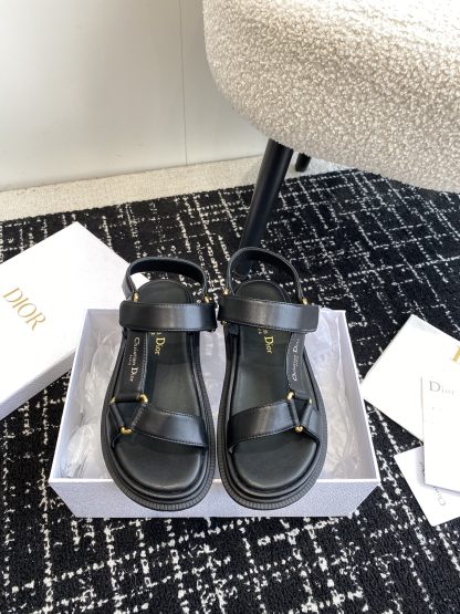 Dior black Velcro slide sandals