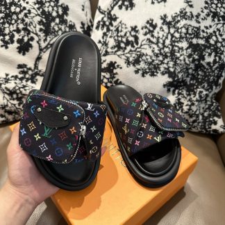 Louis Vuitton Couple's Small Backpack and Four-Color Slippers