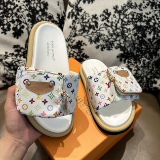 Louis Vuitton Couple's Small Backpack and Four-Color Slippers