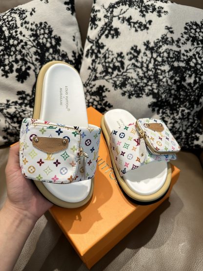 Louis Vuitton Couple's Small Backpack and Four-Color Slippers