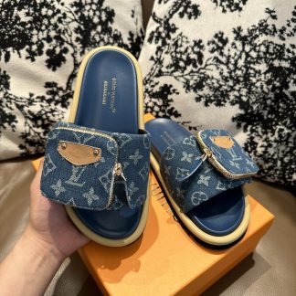 Louis Vuitton Couple's Small Backpack and Four-Color Slippers