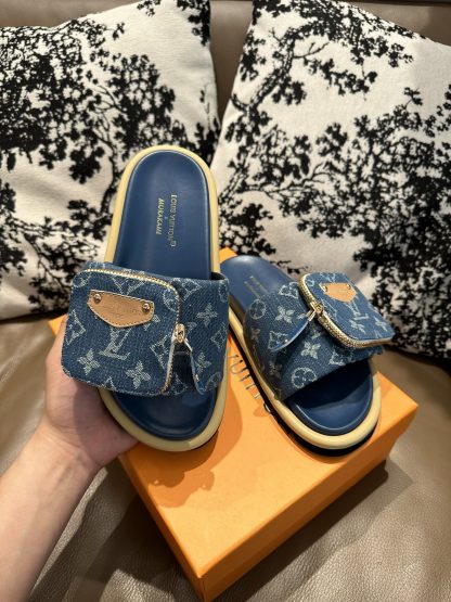 Louis Vuitton Couple's Small Backpack and Four-Color Slippers