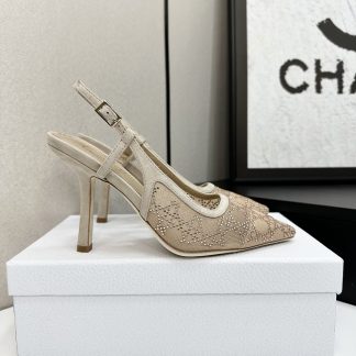 Dior Quake Oblique jacquard embroidered lettering logo high heels