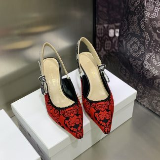 Dior Quake Oblique jacquard embroidered lettering logo mid-heel shoes