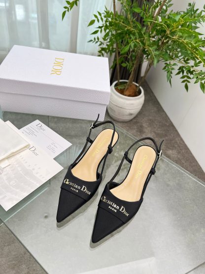 Dior black hollow heel high heels