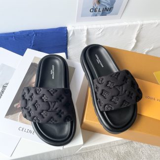 Louis Vuitton Velcro Embossed Slippers