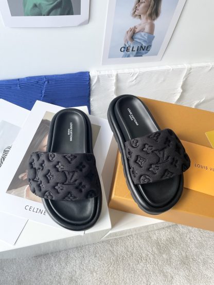 Louis Vuitton Velcro Embossed Slippers