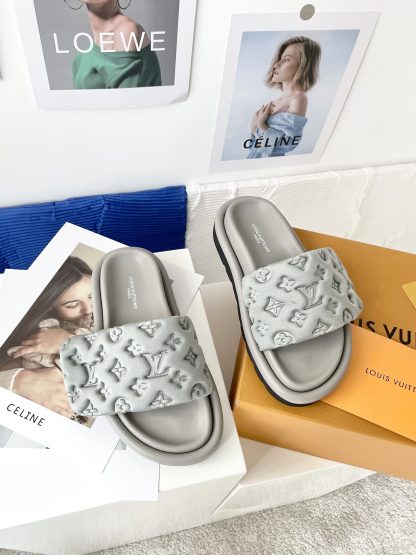 Louis Vuitton Velcro Embossed Slippers