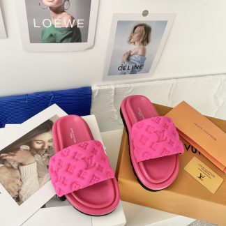 Louis Vuitton Velcro Embossed Slippers