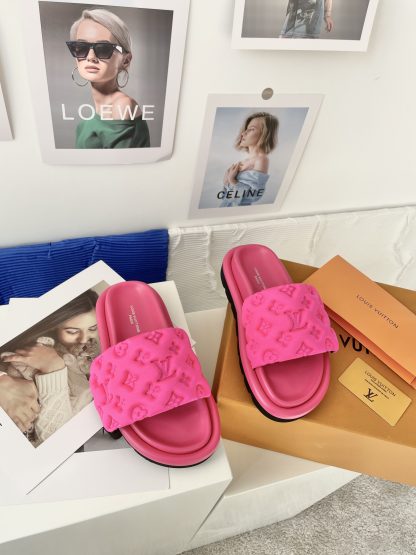 Louis Vuitton Velcro Embossed Slippers