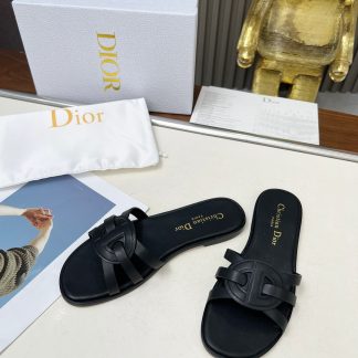 Dior D-Lane Classic Hollowed-out Slide Sandals