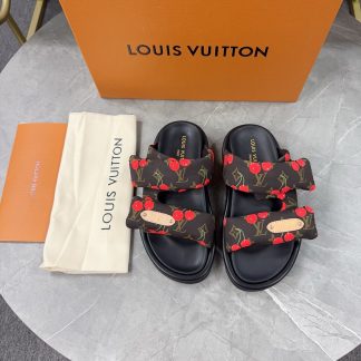 Louis Vuitton embossed logo slippers Pool Pillow Comfort flat slides