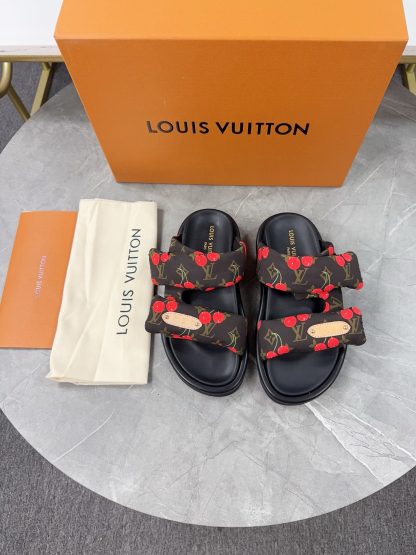 Louis Vuitton embossed logo slippers Pool Pillow Comfort flat slides