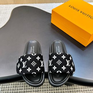 Louis Vuitton embossed logo slippers Pool Pillow Comfort flat slides